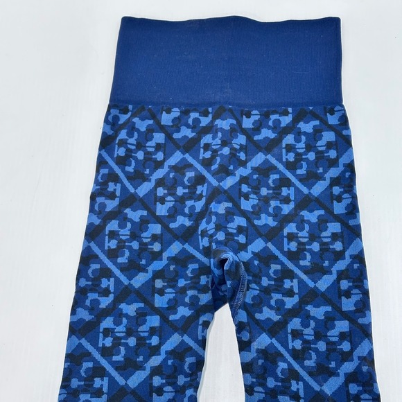 Tory Burch Seamless Legging XS Prismatic T Monogram Jacquard High Waist Italy - Picture 5 of 11